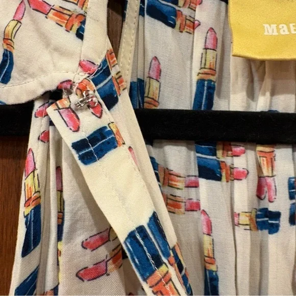 Anthropologie Maeve Tesni Lipstick Print Swing Tank Size 4 EUC $118 100% rayon - Picture 12 of 16